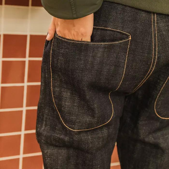 0004 Jean en denim brut Indigo Selvage non lavé
