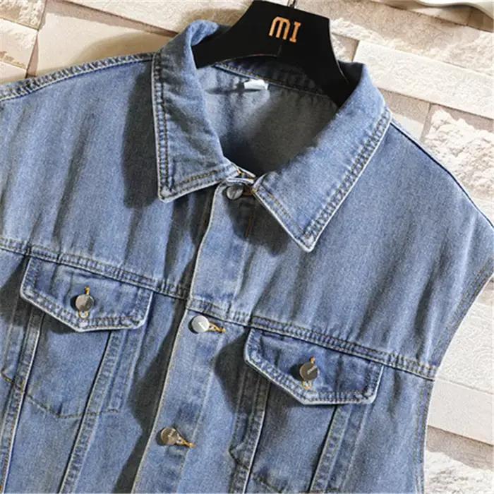 Nouveau Denim gilet hommes sans manches