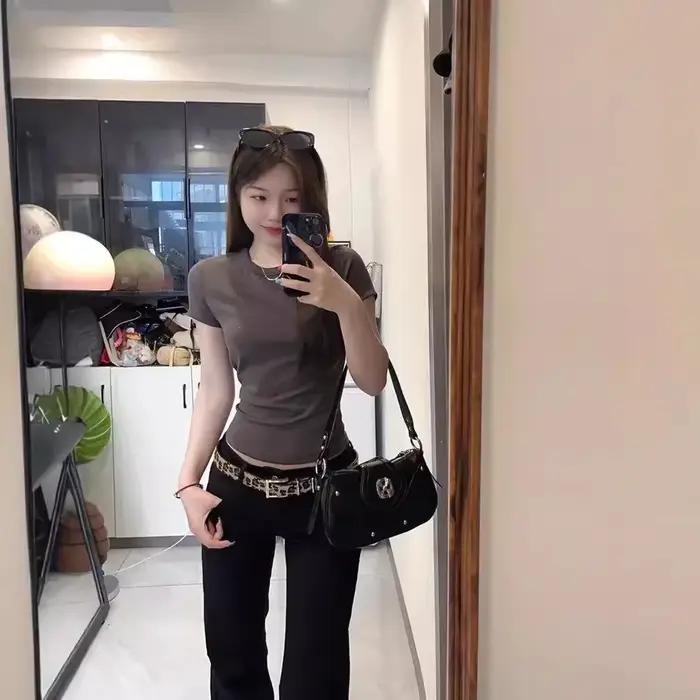 Low Waist Flared Denim Jeans Women's Spicy Girl Style Retro Hong Kong