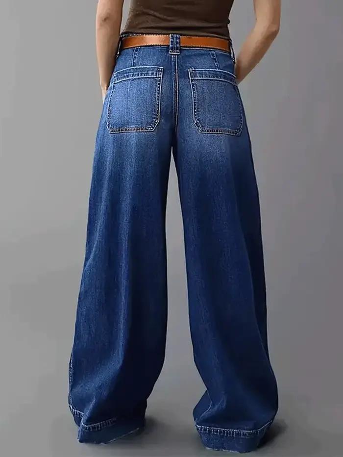 Jean ample à jambes larges pour femme – Pantalon