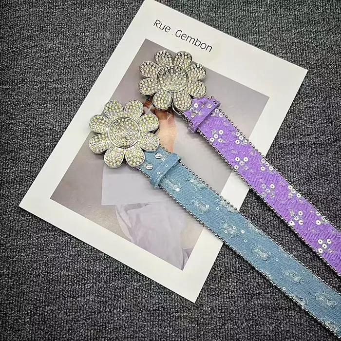 Ceintures en Jean à rivets en tissu Denim pour femmes