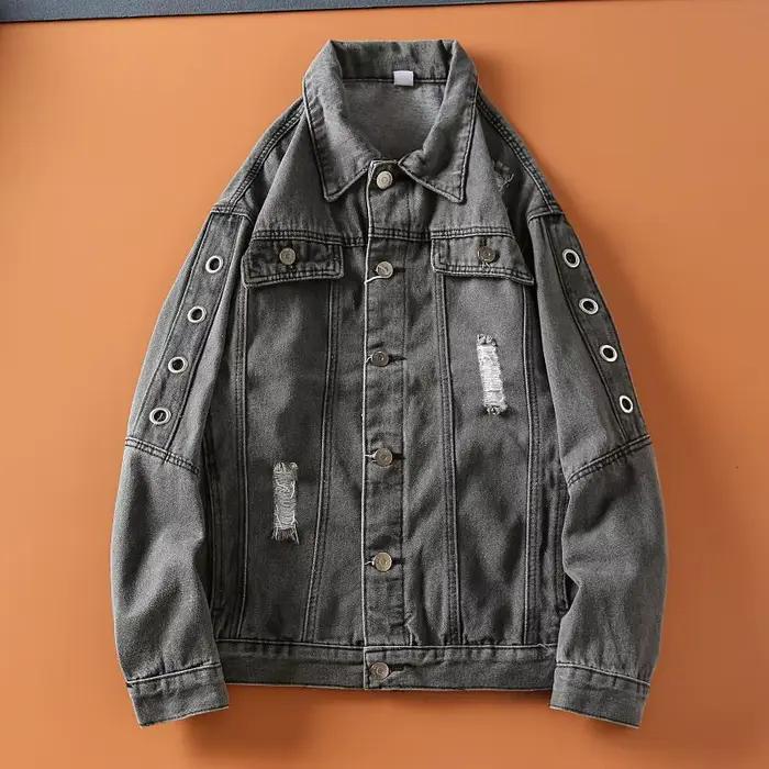 Veste en jean délavé pour homme
