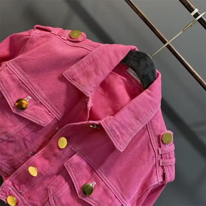 Veste en Jean Rose pour Petite Fille de 2 à 15 Ans