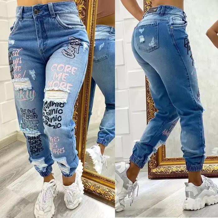 Jean Décontracté avec Monogramme pour Femme
