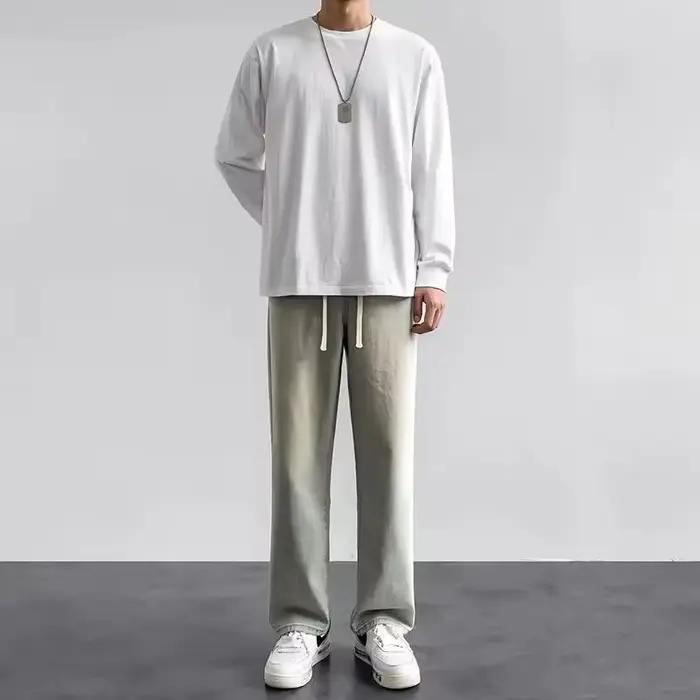 Nouveau Jean Streetwear Ample Homme 2026 Style Coréen Tendance Coupe Droite Large Pantalon