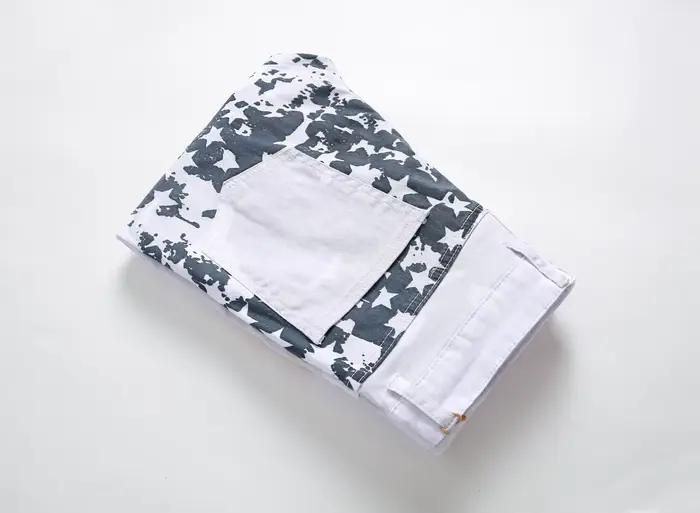 Jeans décontractés WQAFVG pour hommes avec rayures rouges et pentagrammes pour toutes les occasions de style casual