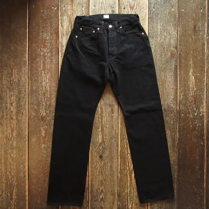 FREEWHEELERS & CO Lot 601 Jeans noirs à bord rouge 14oz