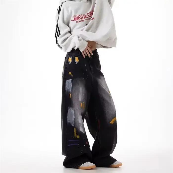 Nouveau Jean Baggy Imprimé Graffiti Hip Hop 2026 pour Hommes