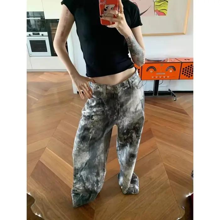 Jean Bleu à Jambes Larges et Droites pour Femme