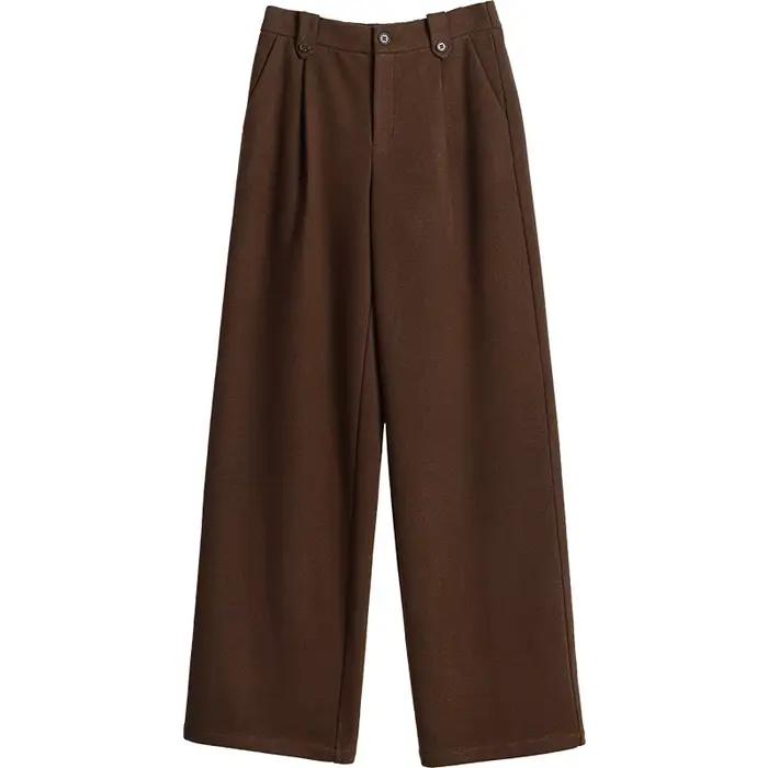 Pantalon OLrain large pour femme, coupe ample, polyester et élasthanne, automne-hiver, élégance décontractée, bureau et occasions spéciales