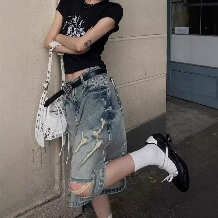 Jean taille haute à jambes larges