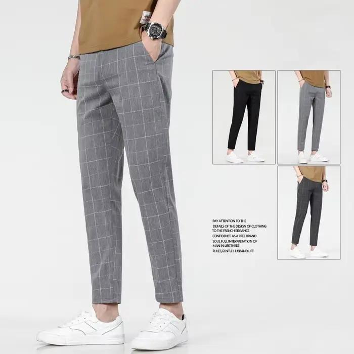 Nouveau pantalon pour hommes de style européen et américain à la mode à grille 2025 pour les affaires
