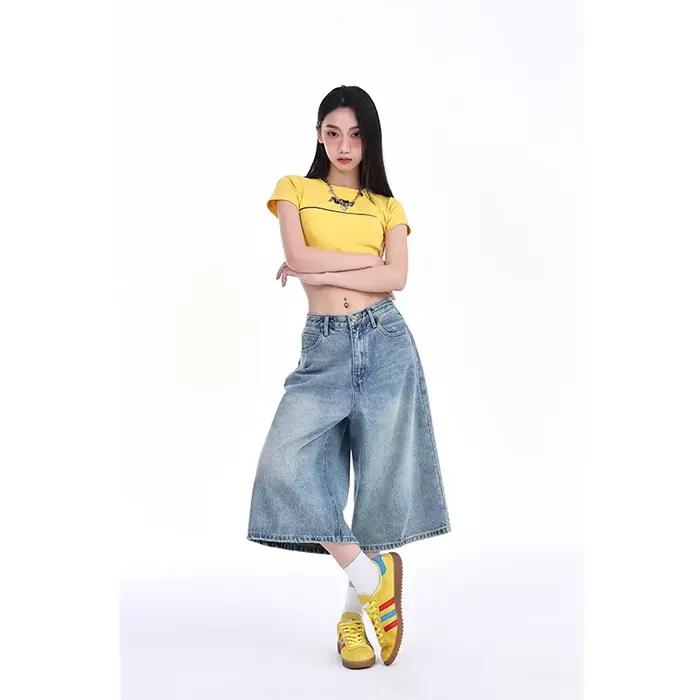 Shorts en jean rétro américains pour femme