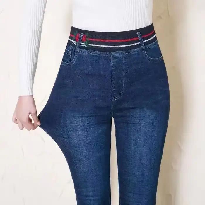 Jean slim taille haute pour femme