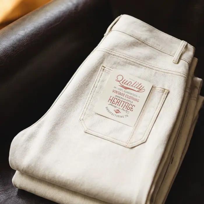 Jeans blancs vintage pour homme Maden