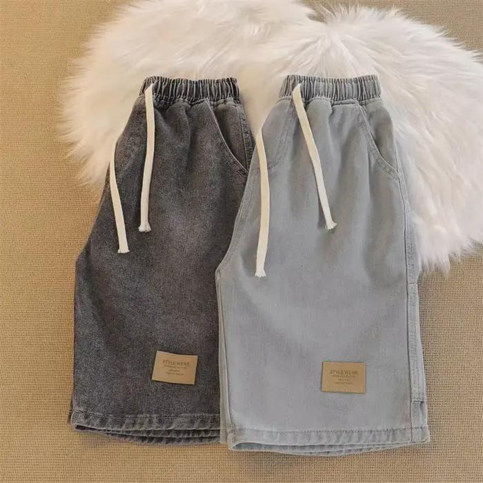 Nouveaux Jorts Baggy Droits Effet Vieilli 2026 pour Homme – Short en Jean Bermuda Vintage Y2K Streetwear Hip Hop Tendance