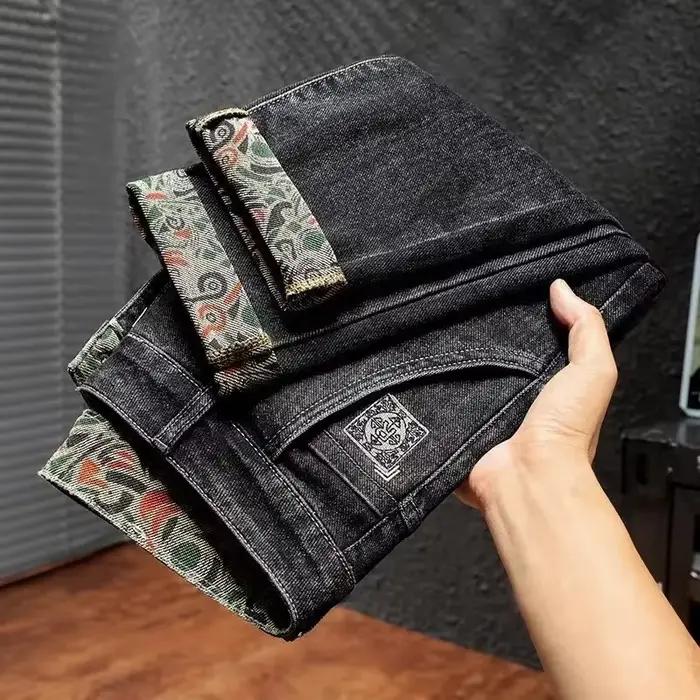 Nouveaux jeans homme toile denim coupe ajustée brodé imprimé tendance printemps été occasions quotidiennes polyvalents confortables