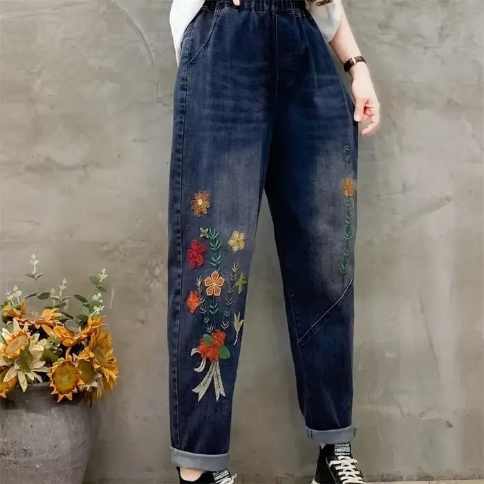 Jean Taille Haute en Denim pour Femme