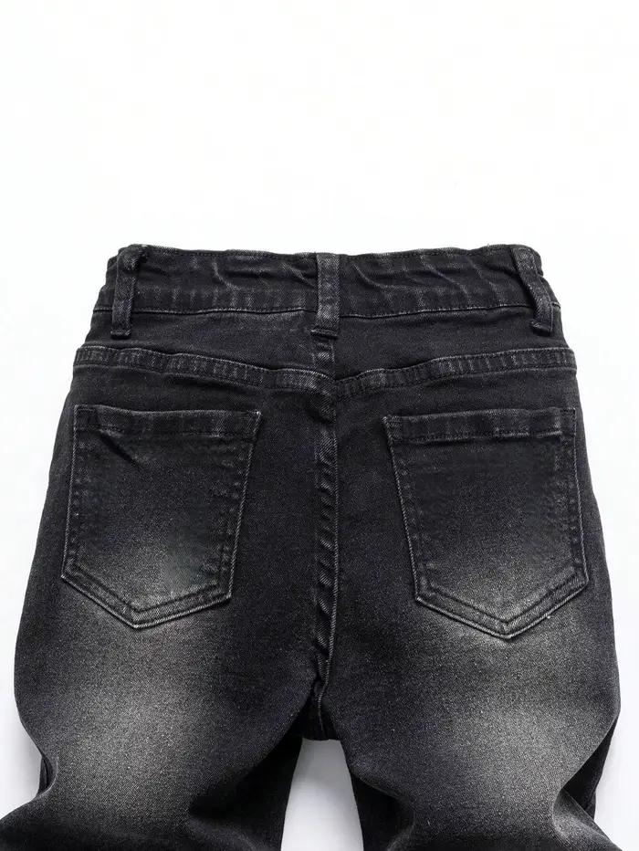 1 pièce de jean à la mode délavé flocon de neige quatre saisons pour hommes