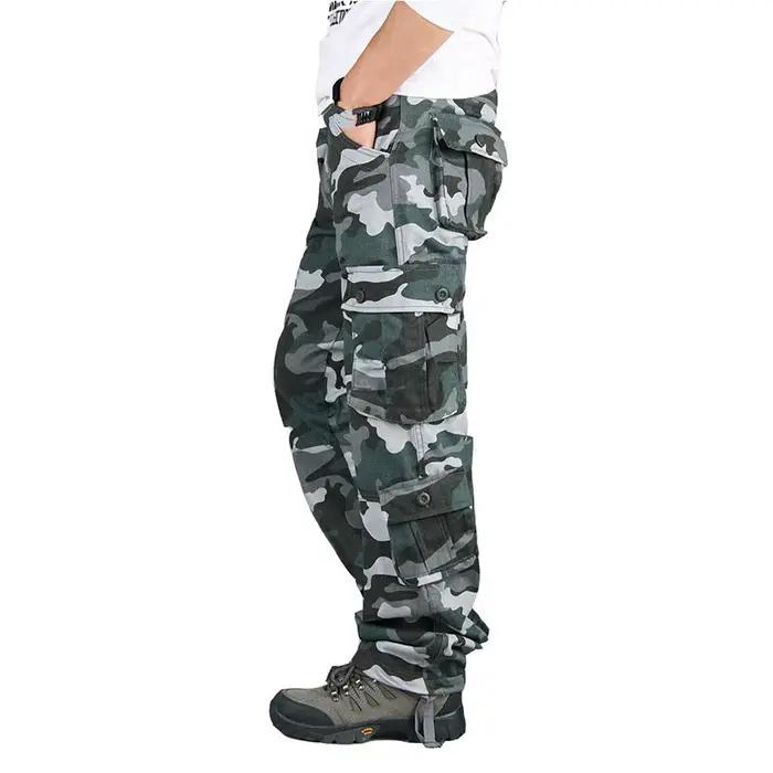 CamSolomon-Pantalon cargo camouflage pour homme