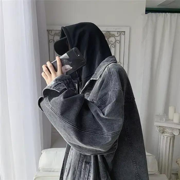 Imprimés Style Vintage Denim Jacket Men Korean adt Casual Wash Button Down Jean CombFemale M-2XL Spring Autumn New