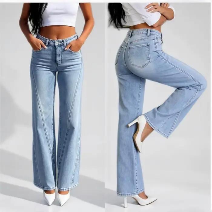 Jeans micro-évasés extensibles pour femmes