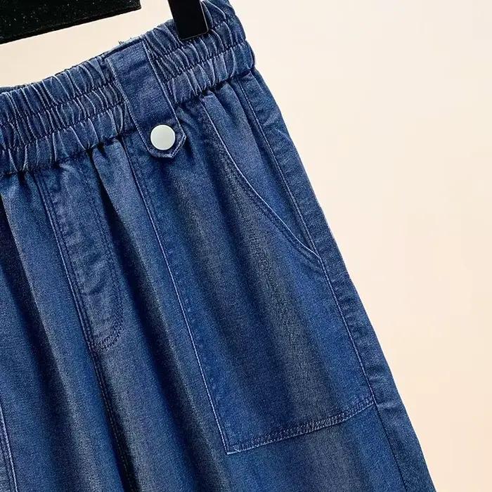 Jean droit léger en Lyocell pour femme grande taille
