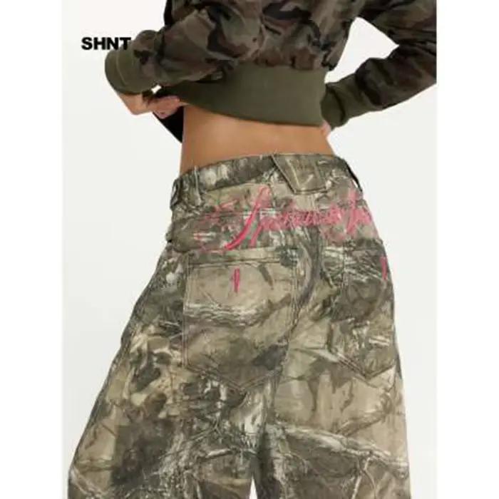 Jean surdimensionné de camouflage pour hommes et femmes, style Harajuku y2k, pantalon cargo pratique et confortable pour toutes les saisons