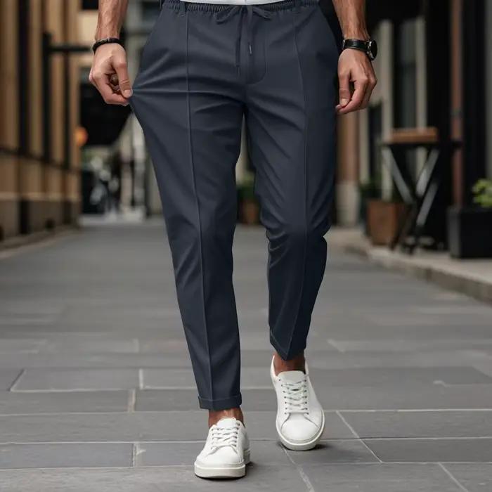 Pantalon à jambes droites homme haute qualité couleur unie style décontracté confort voyage四季通用男士直筒裤高质单色休闲舒适旅行