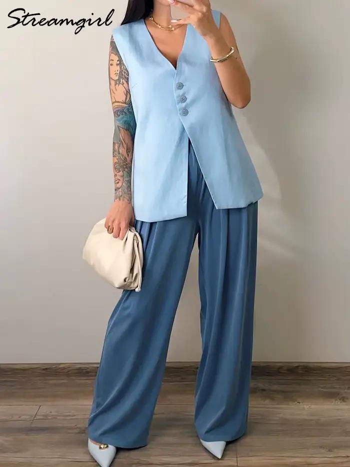 Été mince Lyocell jean femmes taille élastique glace soie jambe large Denim pantalon rose Baggy