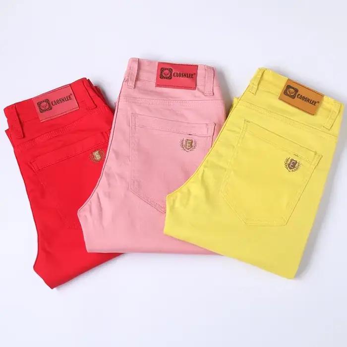 Jean extensible en Denim coloré pour hommes