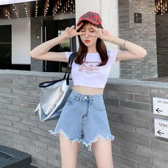 Shorts en jean extensibles tendance pour femme