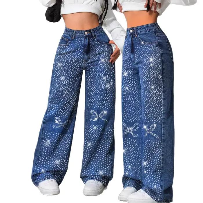 Jean bleu rétro pour femme