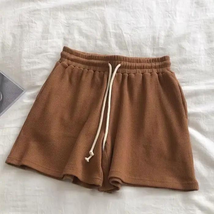 Shorts d'été à lacets pour femmes, style japonais, tout-assressenti, confortable, taille haute élastique, poches, maison, extérieur, simple, confortable, mince