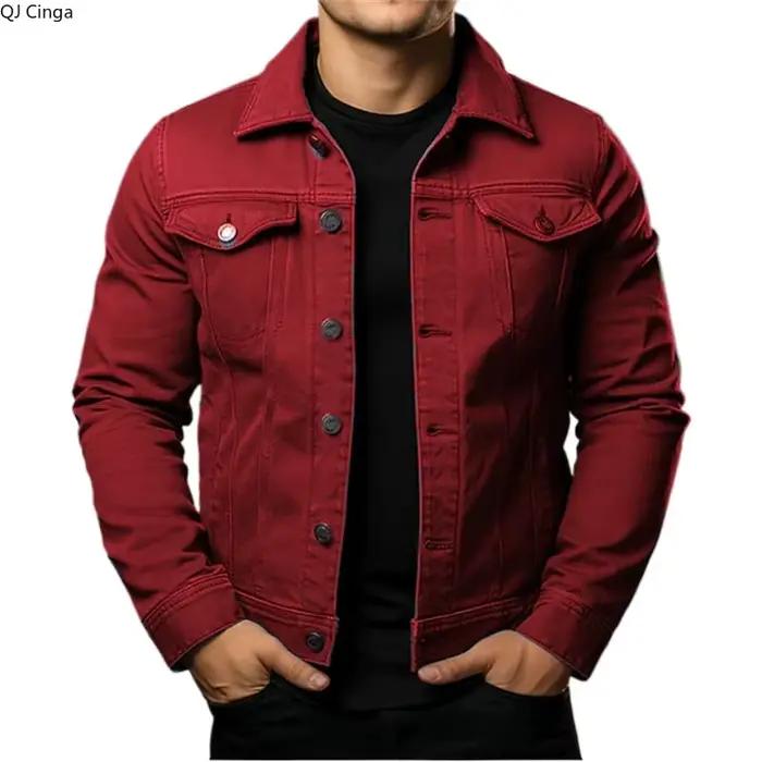 Veste en jean bleue à manches longues pour hommes