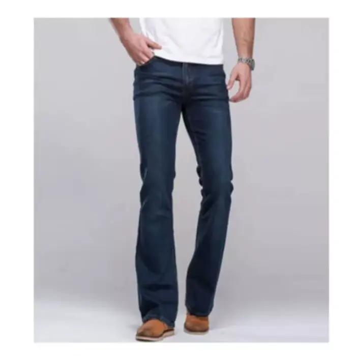 Pantalon évasé en toile de haute qualité style rétro pour hommes, idéal pour les occasions de shopping automnales