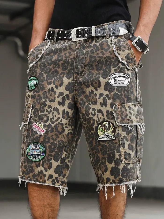 Shorts en jean cargo pour hommes