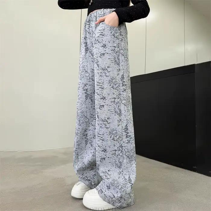 Nouveaux Jeans Jacquard Argentés Printemps-Automne pour Filles Préadolescentes