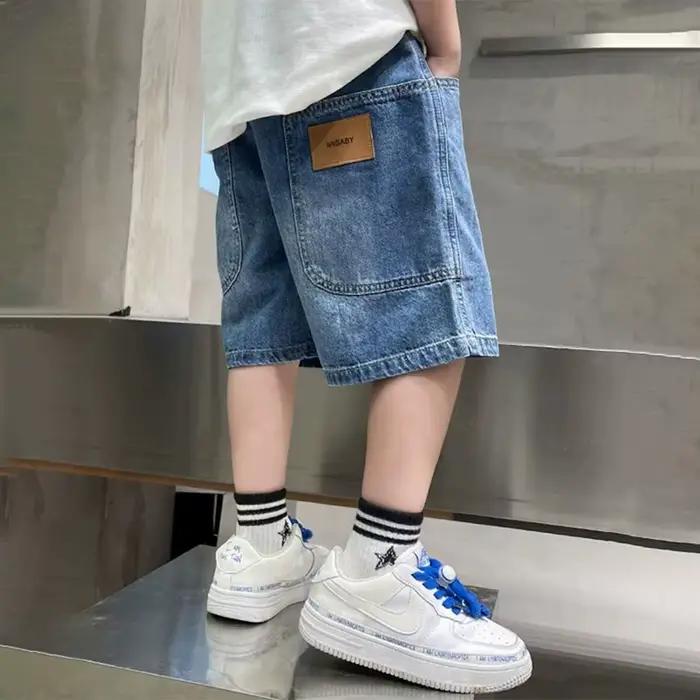 Shorts décontractés en jean pour garçons de 7 à 13 ans, bleu clair, ajustement parfait, confort durable, pour les activités extérieures et les journées estivales