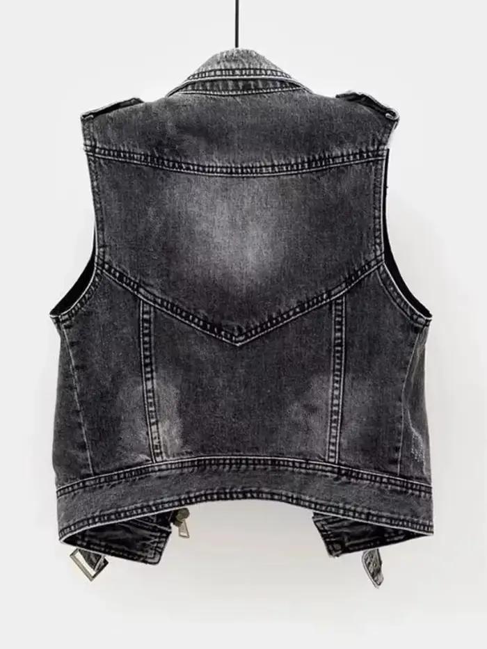 Gilet en Jean de Cowboy gris pour femmes