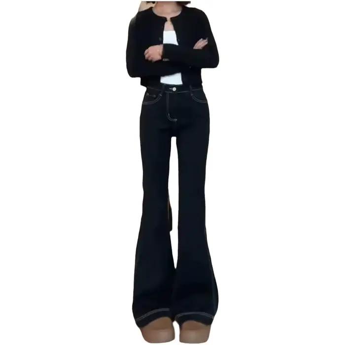 Jean évasé taille haute pour femme