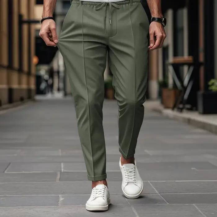 Pantalon à jambes droites homme haute qualité couleur unie style décontracté confort voyage四季通用男士直筒裤高质单色休闲舒适旅行