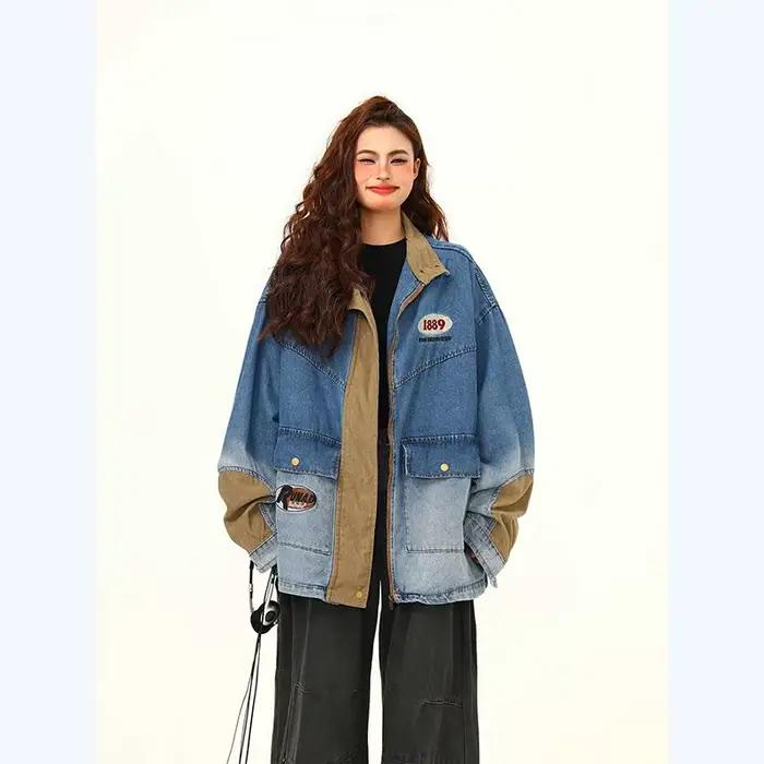 Nicemix – veste en jean délavé américain pour hommes et femmes