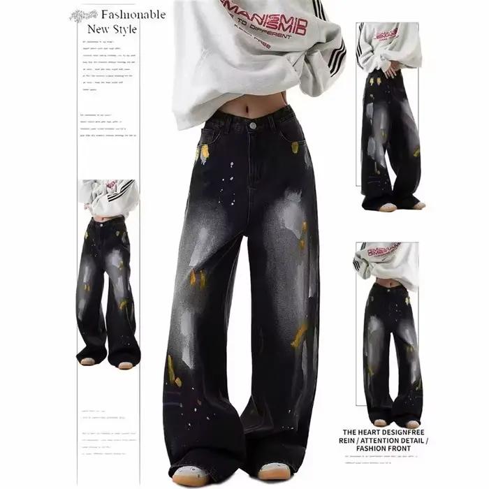 Nouveau Jean Baggy Imprimé Graffiti Hip Hop 2026 pour Hommes