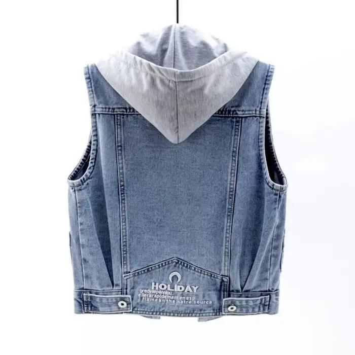 Gilet en jean sans manches pour femme