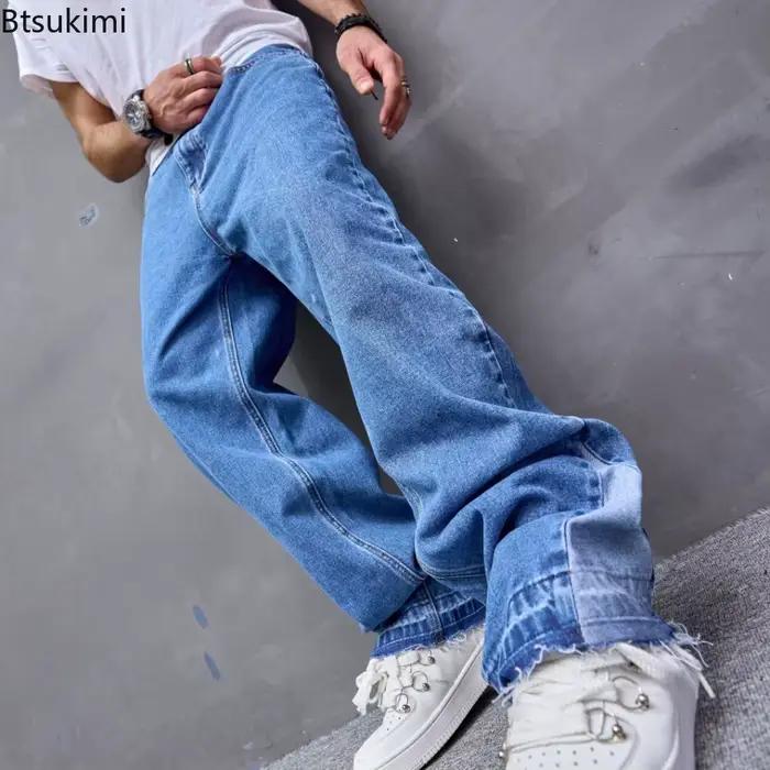 Jean baggy tendance 2026 pour homme – Pantalon décontracté rétro à jambe large et droite