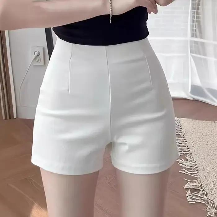Short blanc amincissant Ultra court pour femmes