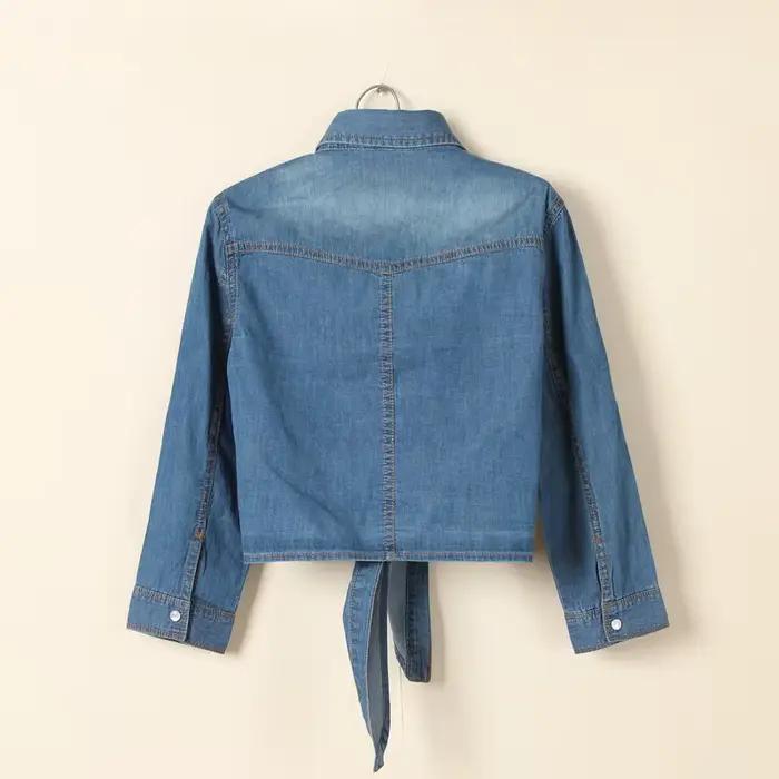 # Chemise en jean courte à manches courtes pour femme