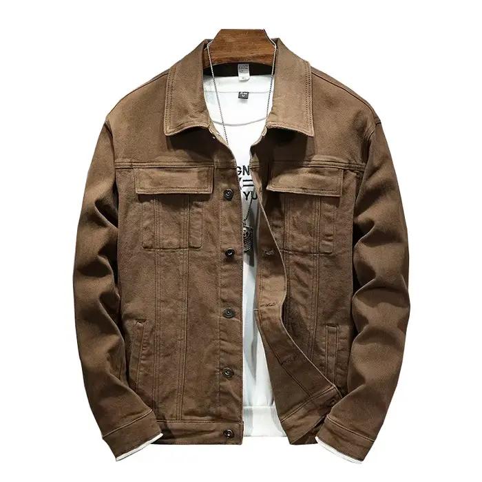 Veste en jean marron pour homme