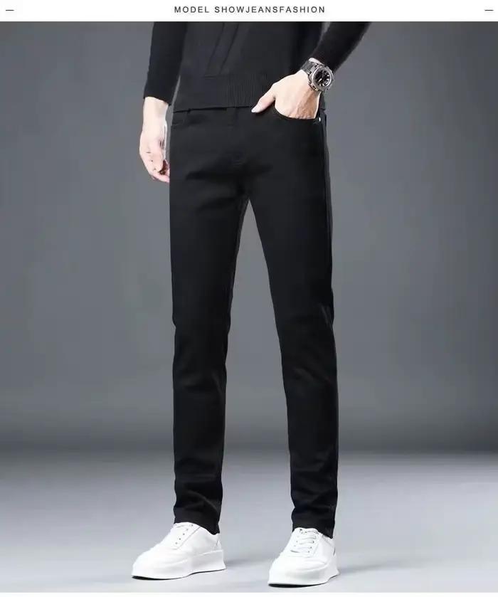 Automne été Denim jean hommes droit Stretch